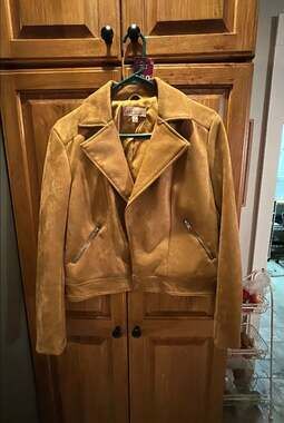 Philosophy Faux Suede Tan Moto Jacket